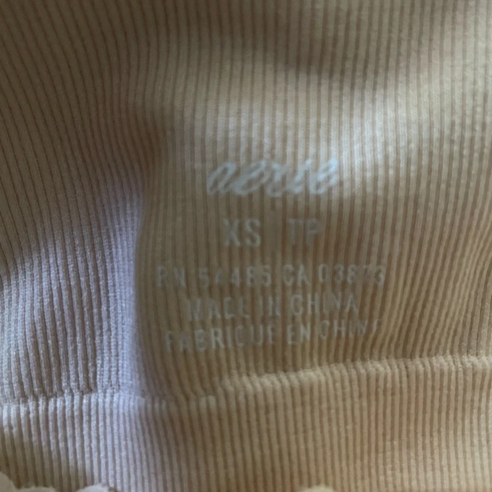 Aerie Seamless Lace Trim Longline Bralette XS Light Pink